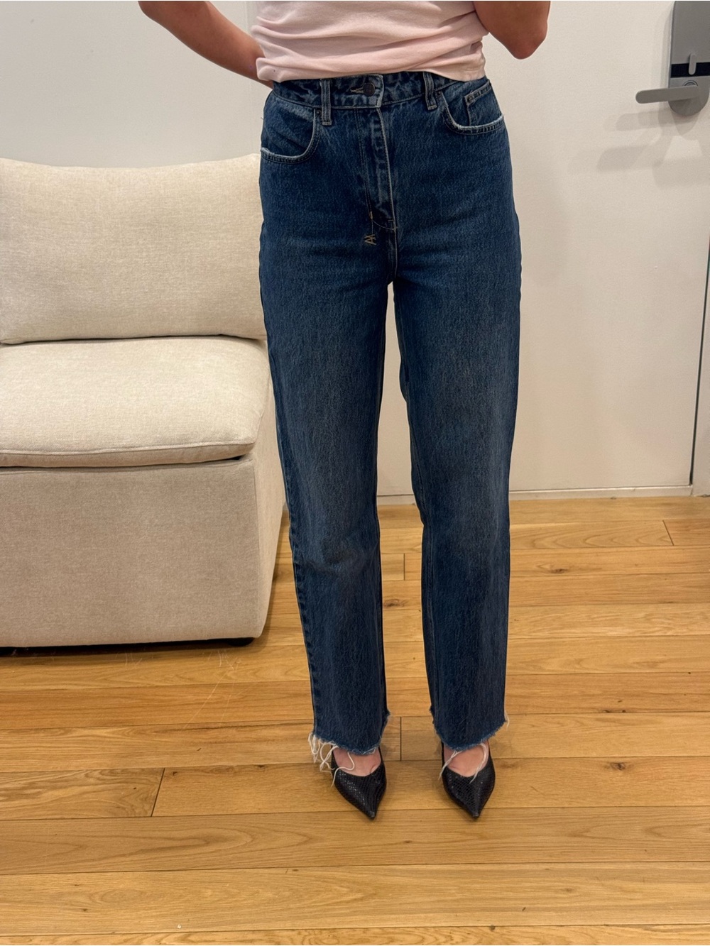 Ksubi High-Rise Straight Leg Jeans - Dark Blue